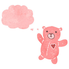 retro cartoon pink teddy bear