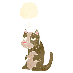 retro cartoon grumpy dog