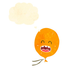 retro cartoon balloon with thought bubble