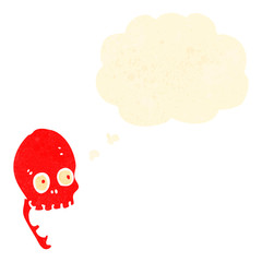 retro cartoon funny red skull