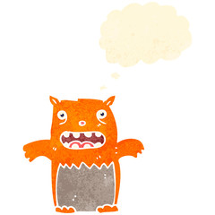 retro cartoon cat with thought bubble