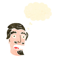 retro cartoon shocked man