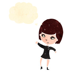 retro cartoon happy goth girl