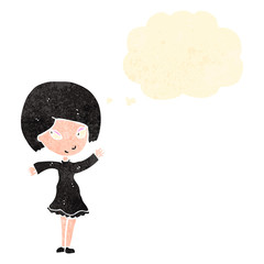 retro cartoon happy goth girl
