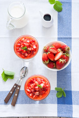 Strawberry panna cotta