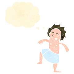 retro cartoon man dressed in towel