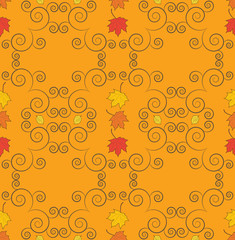 Autumn seamless pattern, ornamental wallpaper, art vector illust - 88365518