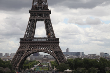 Fototapeta na wymiar Close up image of Eiffel Tower, Paris, France