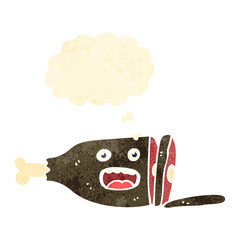 retro cartoon leg of meat character