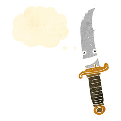 retro cartoon happy knife