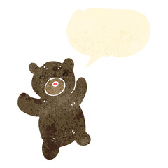 retro cartoon teddy bear