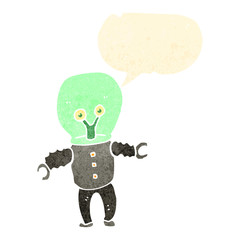 retro cartoon alien spaceman