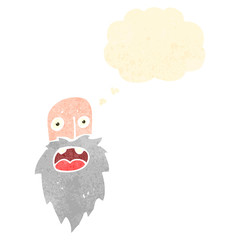 retro cartoon shocked old man face