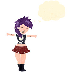 retro cartoon rock girl