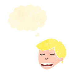 retro cartoon boy thinking