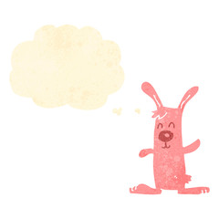 retro cartoon rabbit with thought bubble