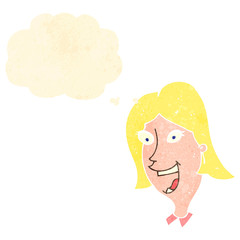 retro cartoon happy woman