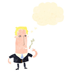 retro cartoon smoking man