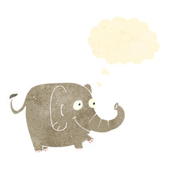 retro cartoon elephant with thought bubble