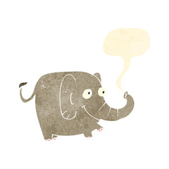 retro cartoon elephant with speech bubble