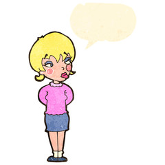 cartoon bored blond woman