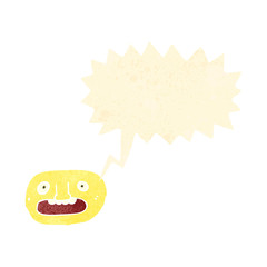 retro cartoon shocked face symbol