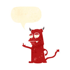 retro cartoon rude little devil