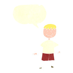 child's drawing of a boy talking