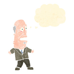 retro cartoon shocked old man