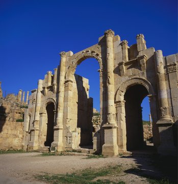 Jerash South Gate in Jordan, Dating From c.130 AD