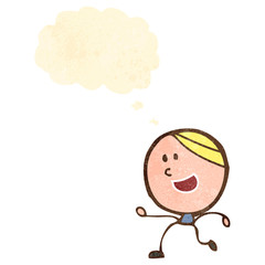 retro cartoon happy man