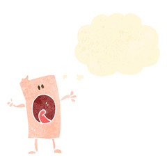 retro cartoon square head boy