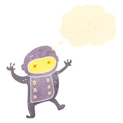 retro cartoon dancing baby astronaut