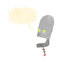 retro cartoon robot head