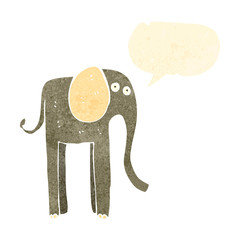 retro cartoon elephant with speech bubble
