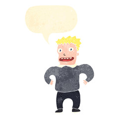 retro cartoon excited man