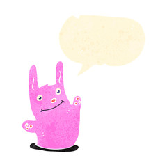 retro cartoon pink rabbit