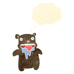 retro cartoon hungry little bear