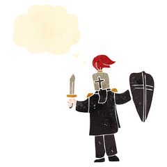 retro cartoon black knight