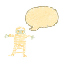 retro cartoon halloween mummy