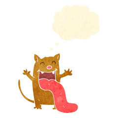 retro cartoon cat with fat tongue