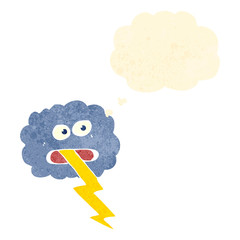 retro cartoon thundercloud