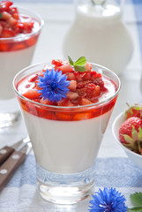 Strawberry panna cotta