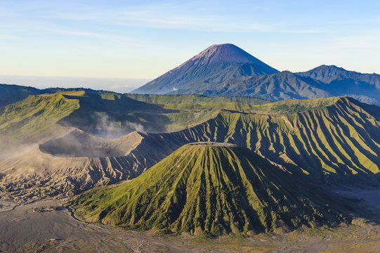 Mount Bromo volcanic crater at sunrise, Bromo Tengger Semeru National Park, Java, Indonesia