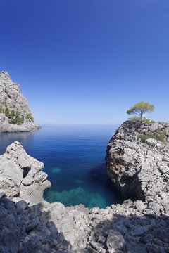 Bay Cala de Sa Calobra, Majorca (Mallorca), Balearic Islands (Islas Baleares), Spain, Mediterranean