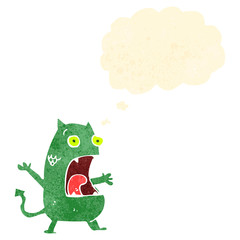 retro cartoon little monster