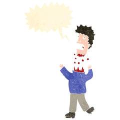 retro cartoon man with head popping off