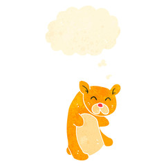 retro cartoon teddy bear with thought bubble
