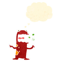 retro cartoon burping frog