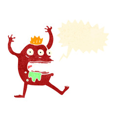 retro cartoon screaming monster